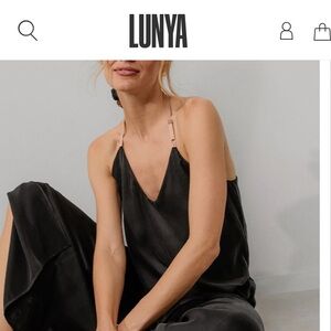 Lunya Black Top with Tan Straps